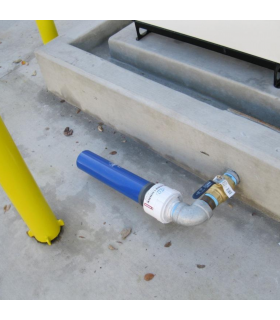 PETRO-PIT416 filter cartridge and its mounting kit installed on concrete retention tank SPI TECHNIKELEC